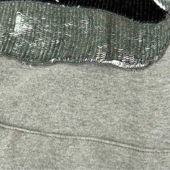 Markus Lupfer Sequin Lip Sweatshirt Hoodie Grey XS Flawed Unisex - Picture 7 of 13